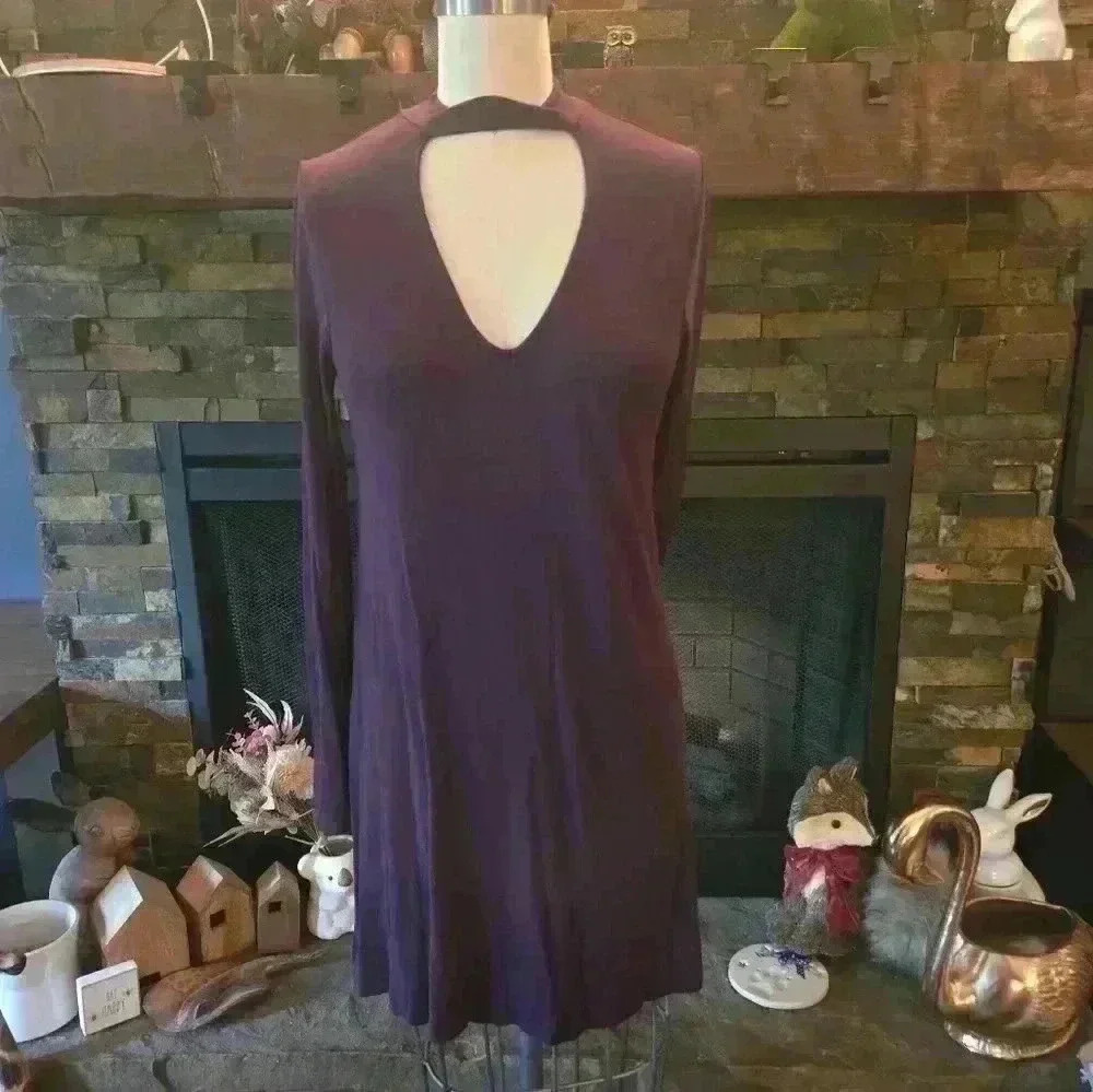 Purple knit dress